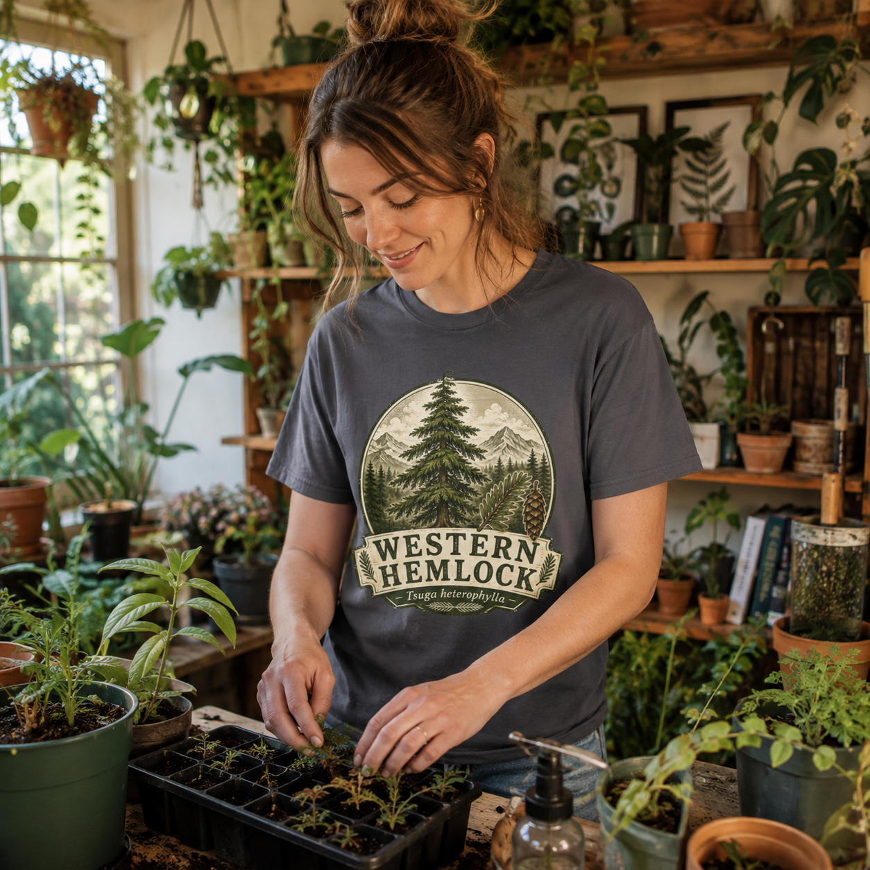 Western Hemlock, Tsuga heterophylla T‑Shirt