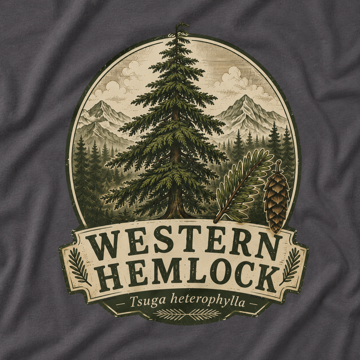 Western Hemlock, Tsuga heterophylla T‑Shirt