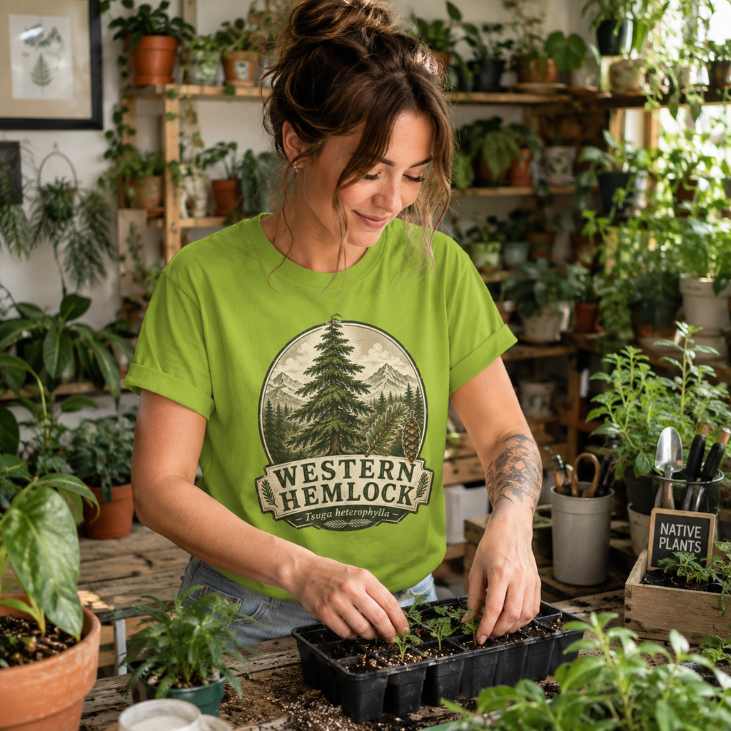 Western Hemlock, Tsuga heterophylla T‑Shirt