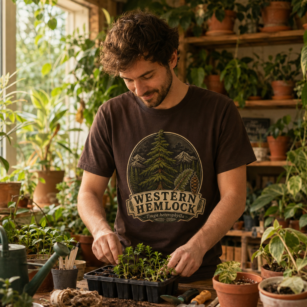 Western Hemlock, Tsuga heterophylla T‑Shirt