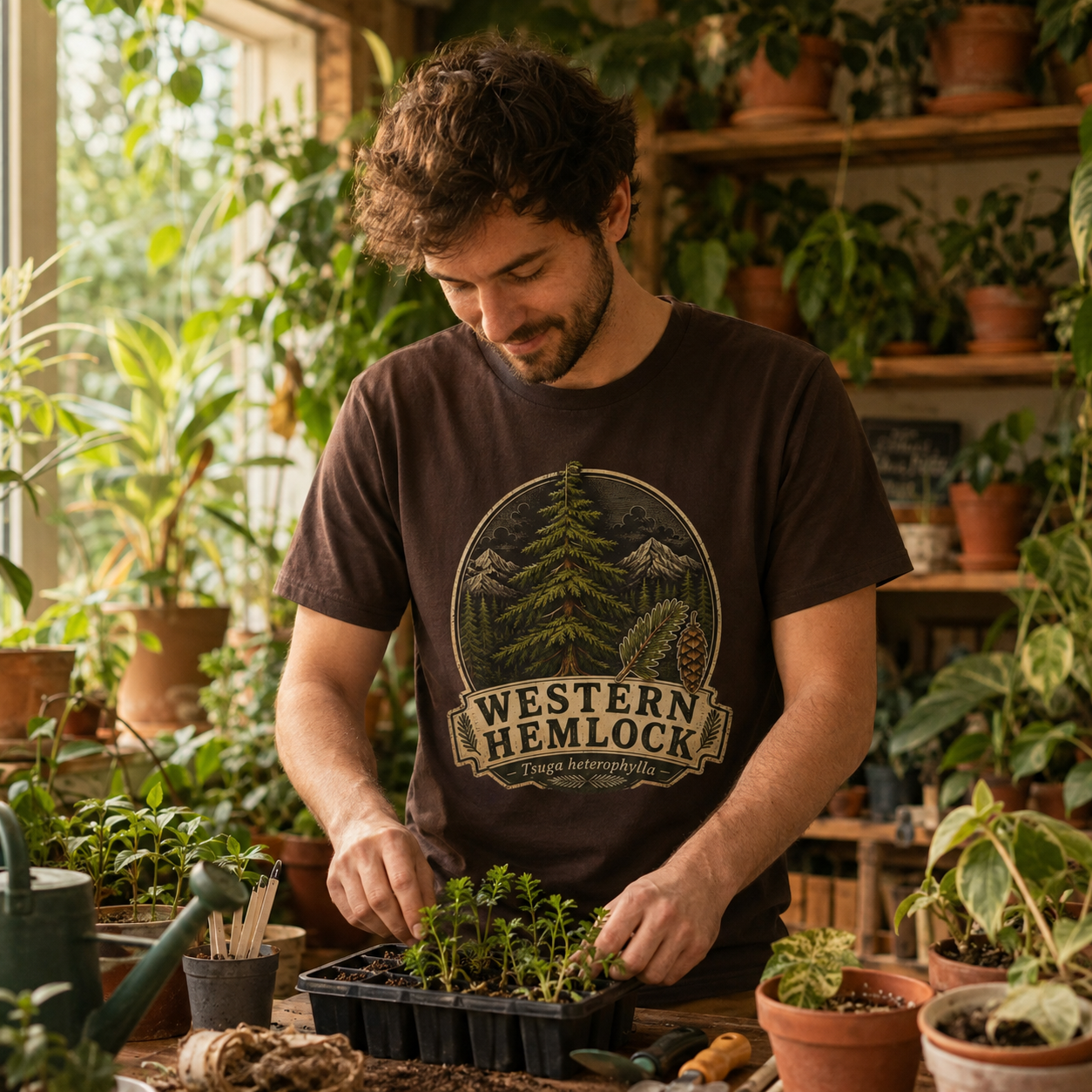 Western Hemlock, Tsuga heterophylla T‑Shirt
