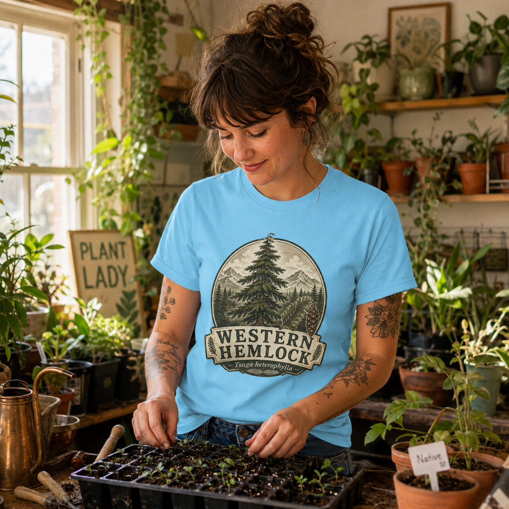 Western Hemlock, Tsuga heterophylla T‑Shirt