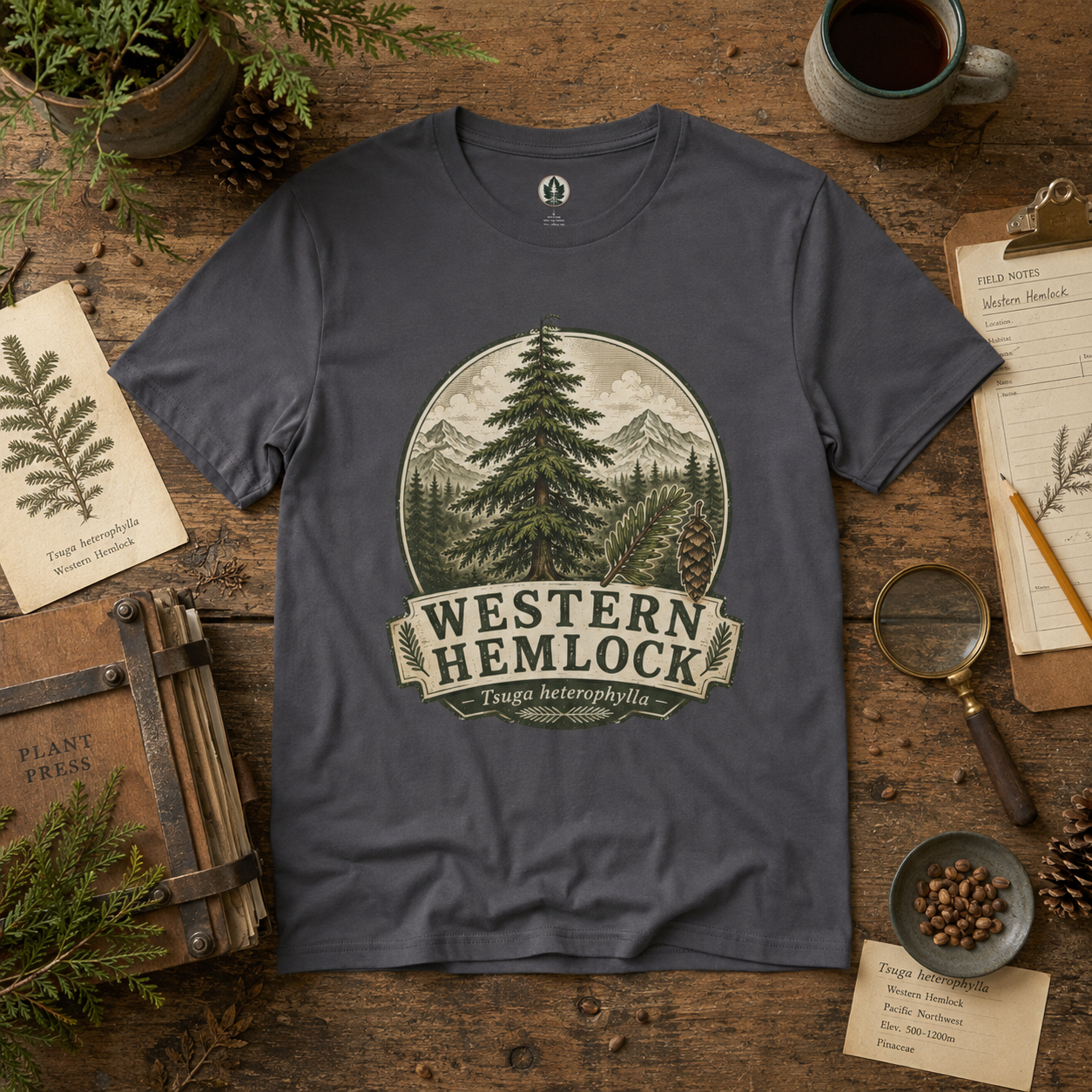 Western Hemlock, Tsuga heterophylla T‑Shirt