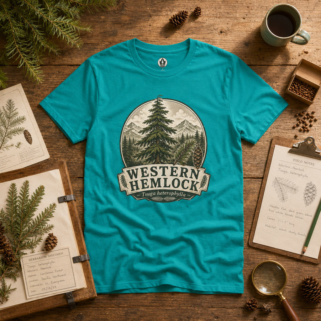 Western Hemlock, Tsuga heterophylla T‑Shirt
