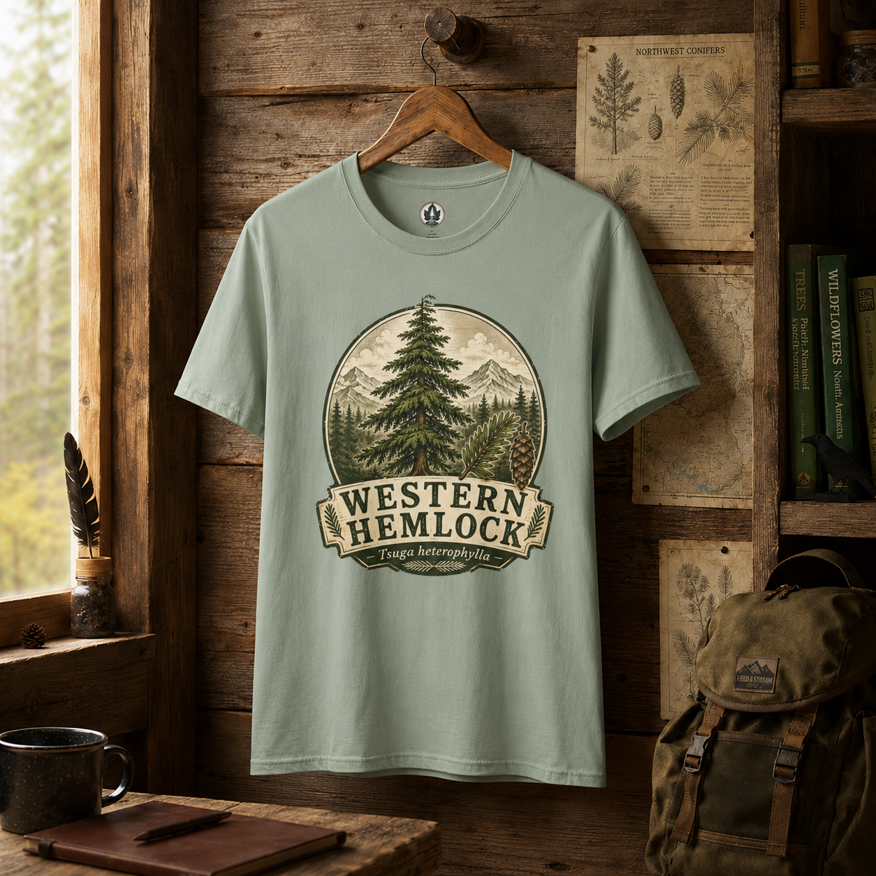 Western Hemlock, Tsuga heterophylla T‑Shirt
