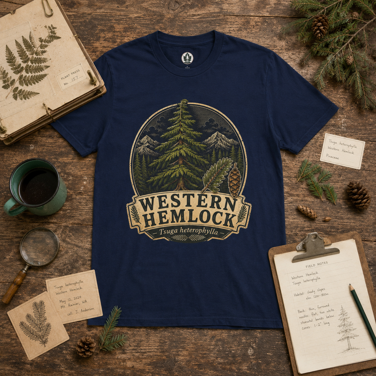 Western Hemlock, Tsuga heterophylla T‑Shirt