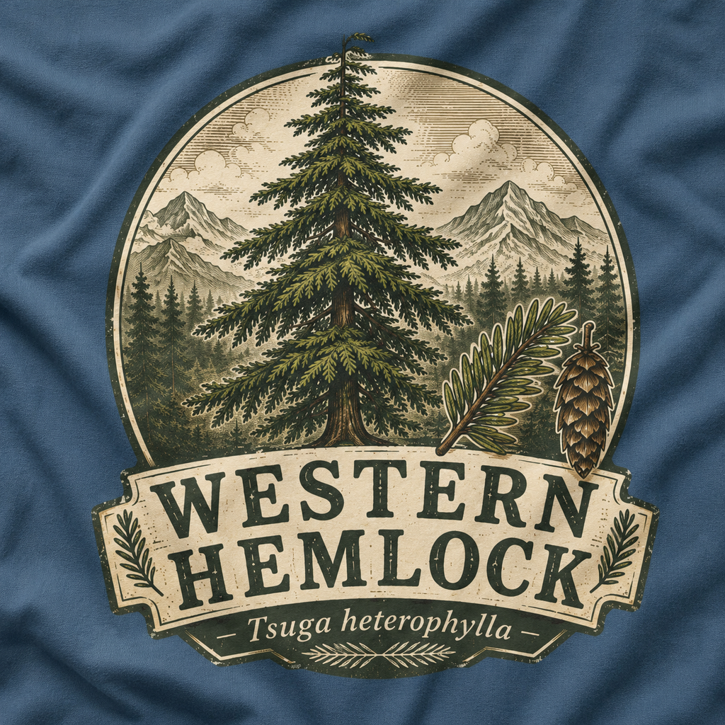 Western Hemlock, Tsuga heterophylla T‑Shirt