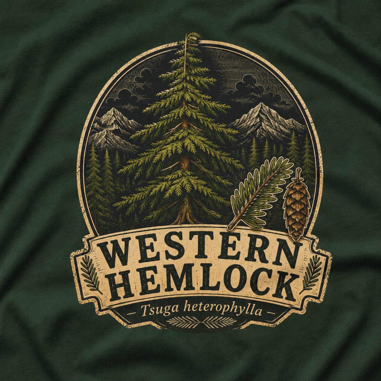 Western Hemlock, Tsuga heterophylla T‑Shirt