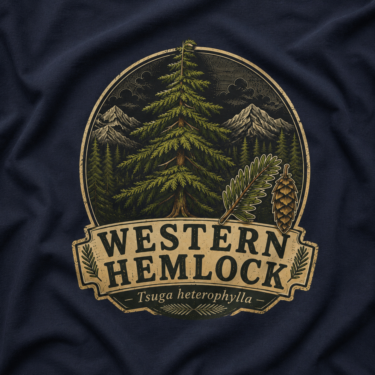Western Hemlock, Tsuga heterophylla T‑Shirt
