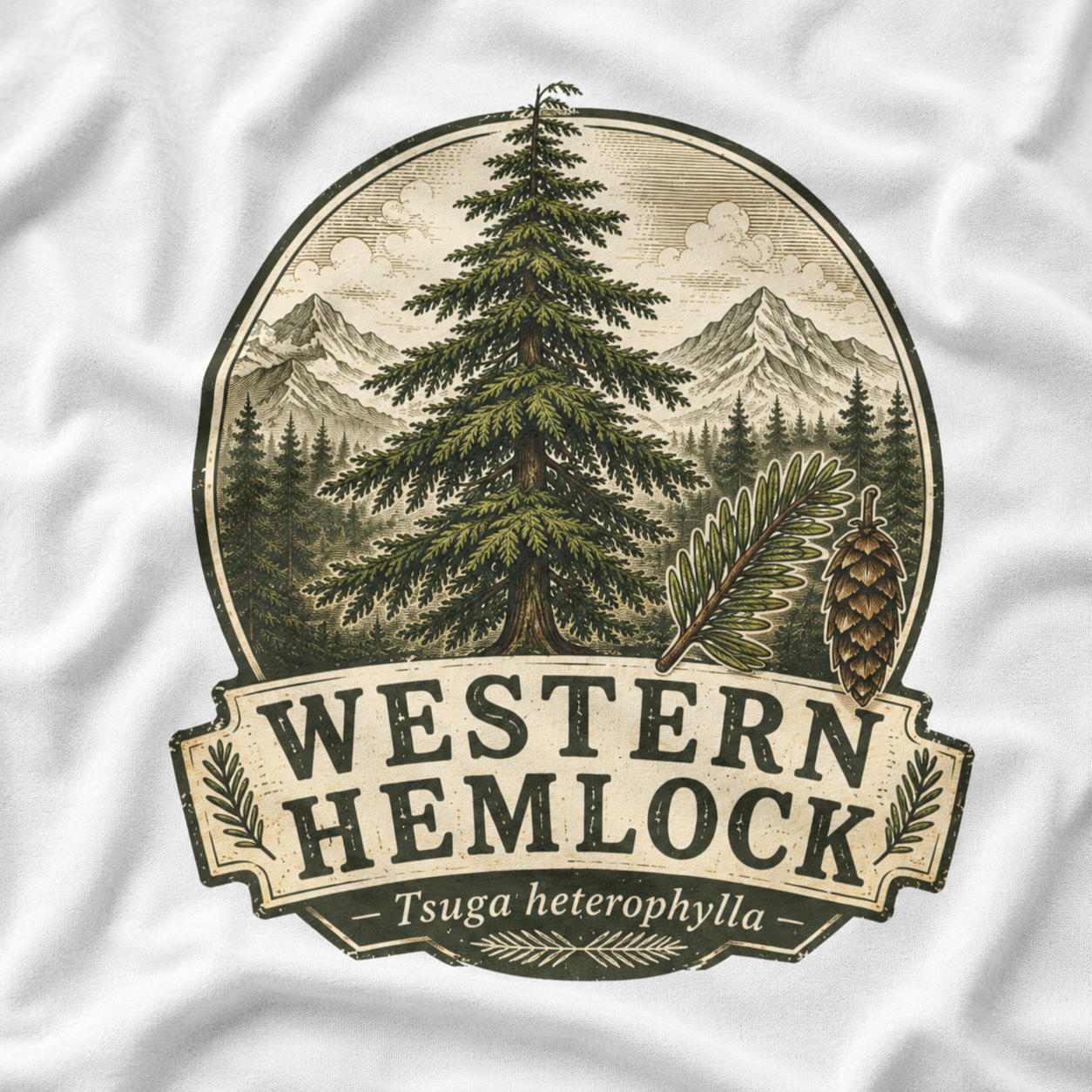 Western Hemlock, Tsuga heterophylla T‑Shirt