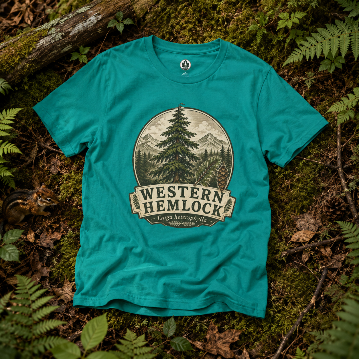Western Hemlock, Tsuga heterophylla T‑Shirt