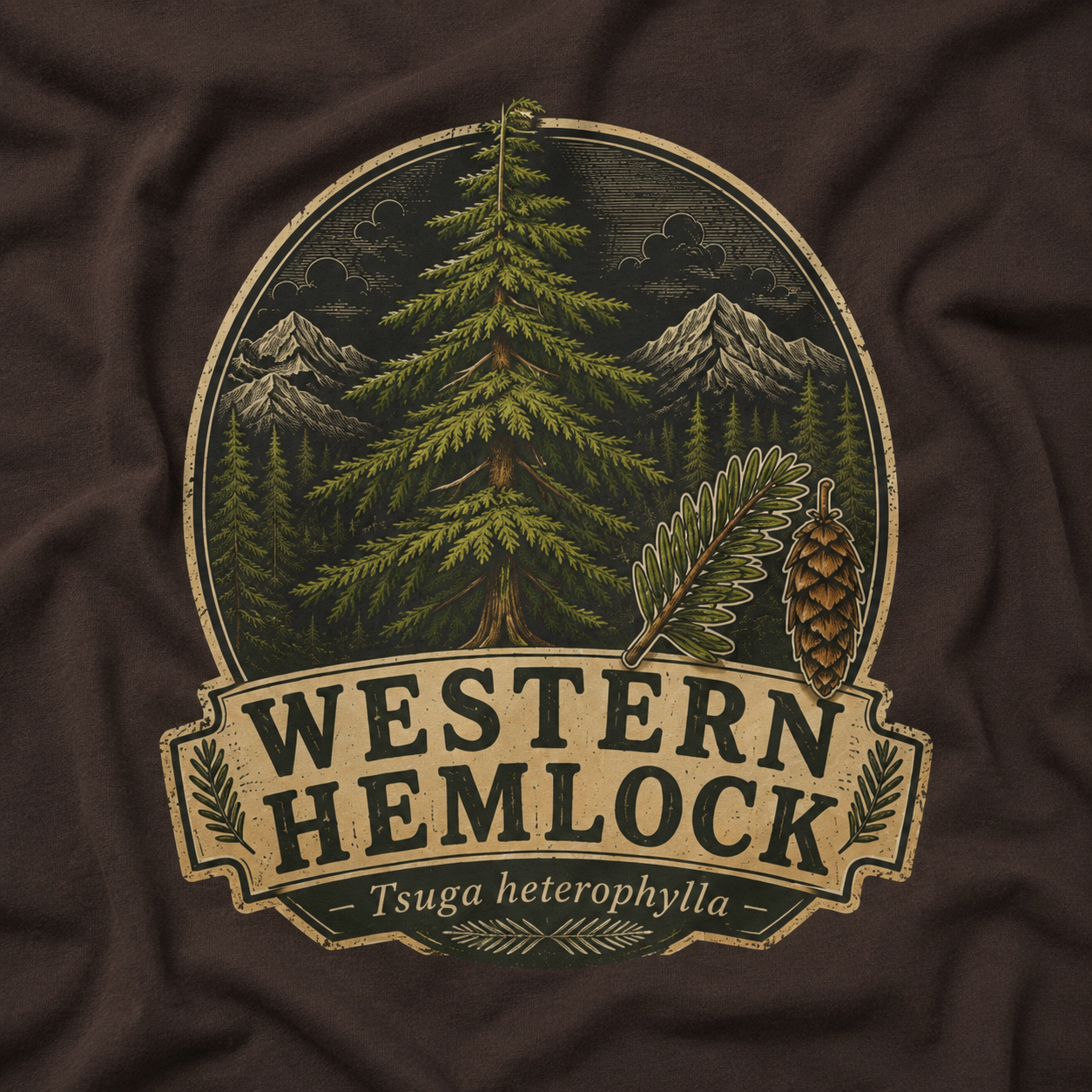 Western Hemlock, Tsuga heterophylla T‑Shirt