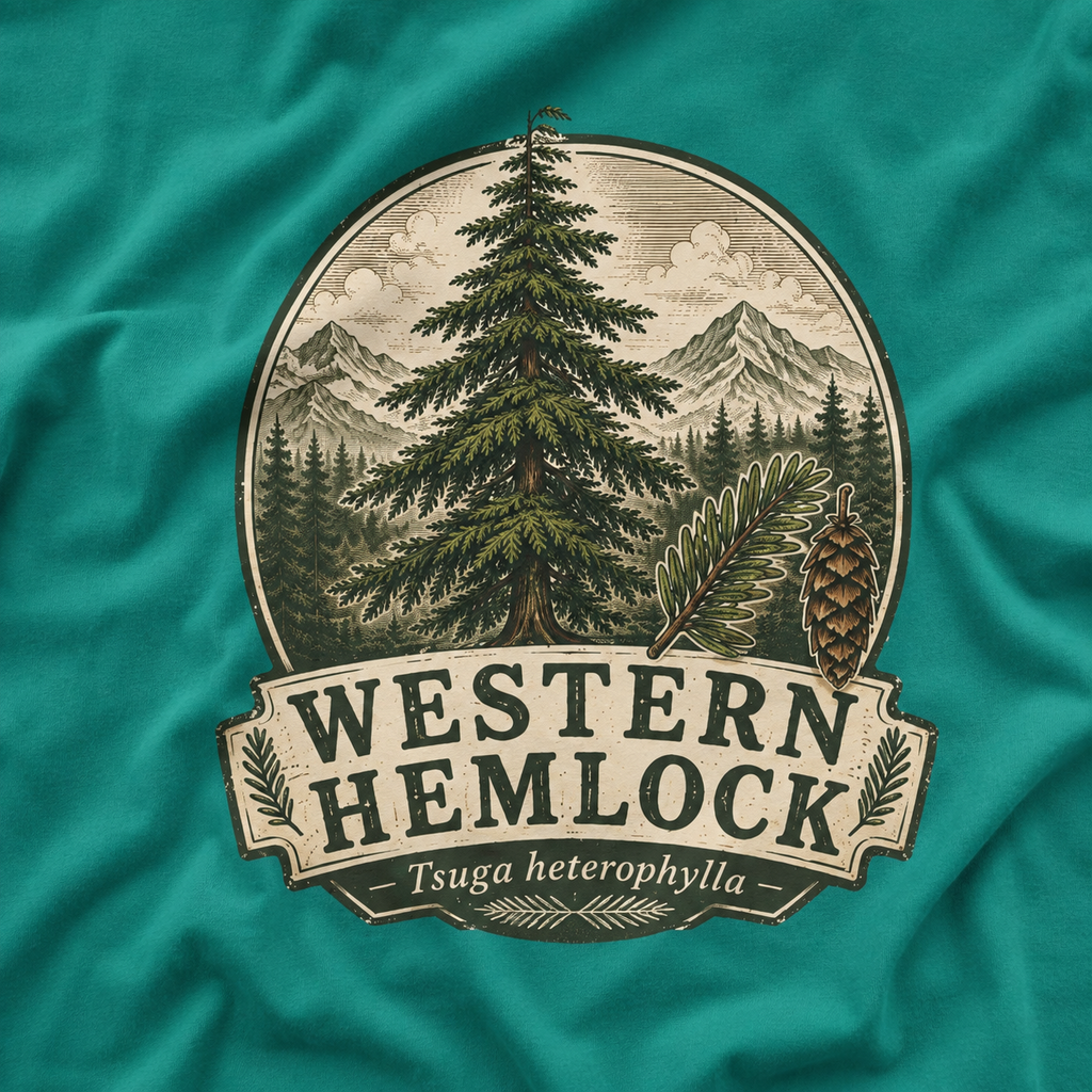Western Hemlock, Tsuga heterophylla T‑Shirt
