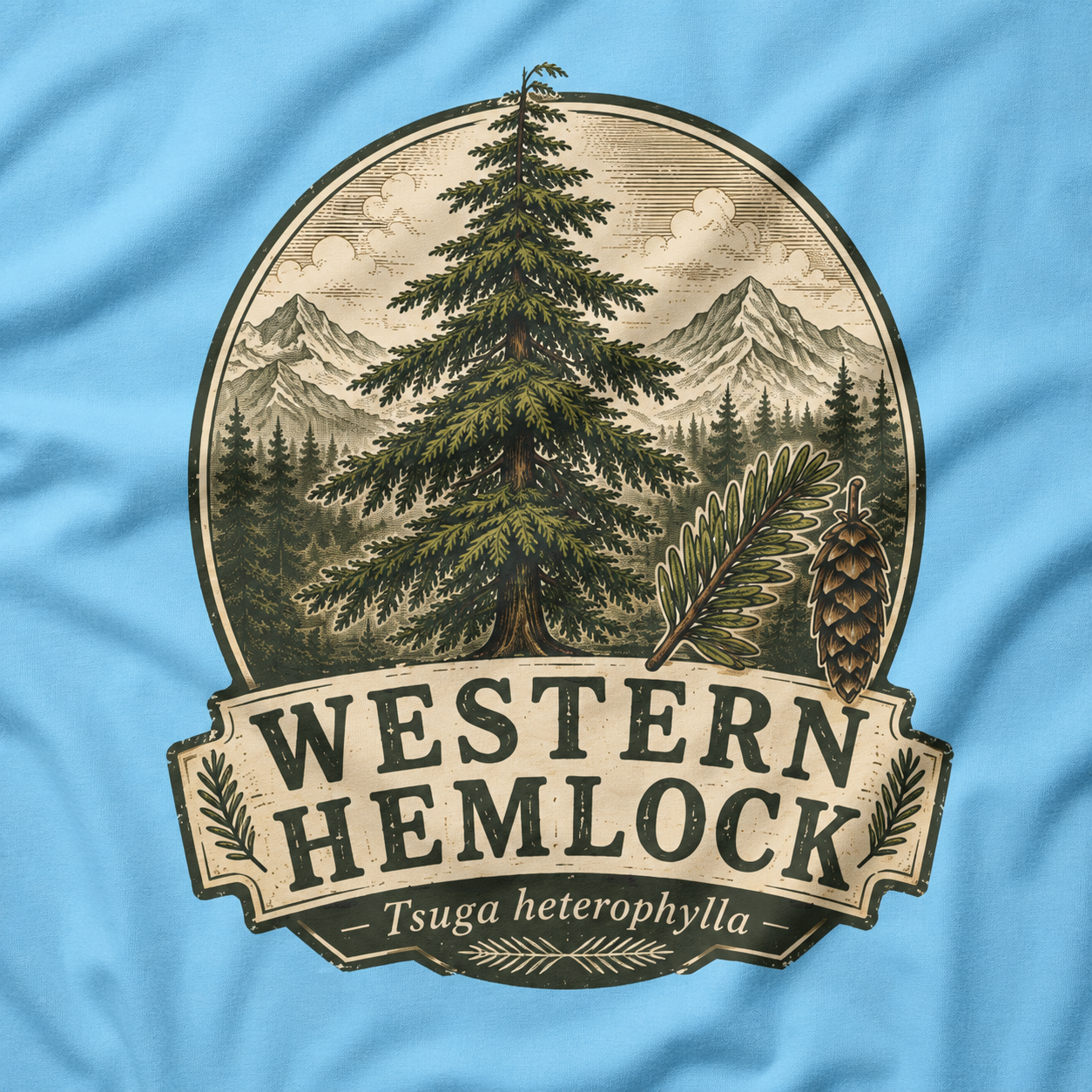 Western Hemlock, Tsuga heterophylla T‑Shirt