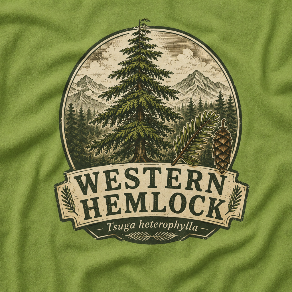 Western Hemlock, Tsuga heterophylla T‑Shirt