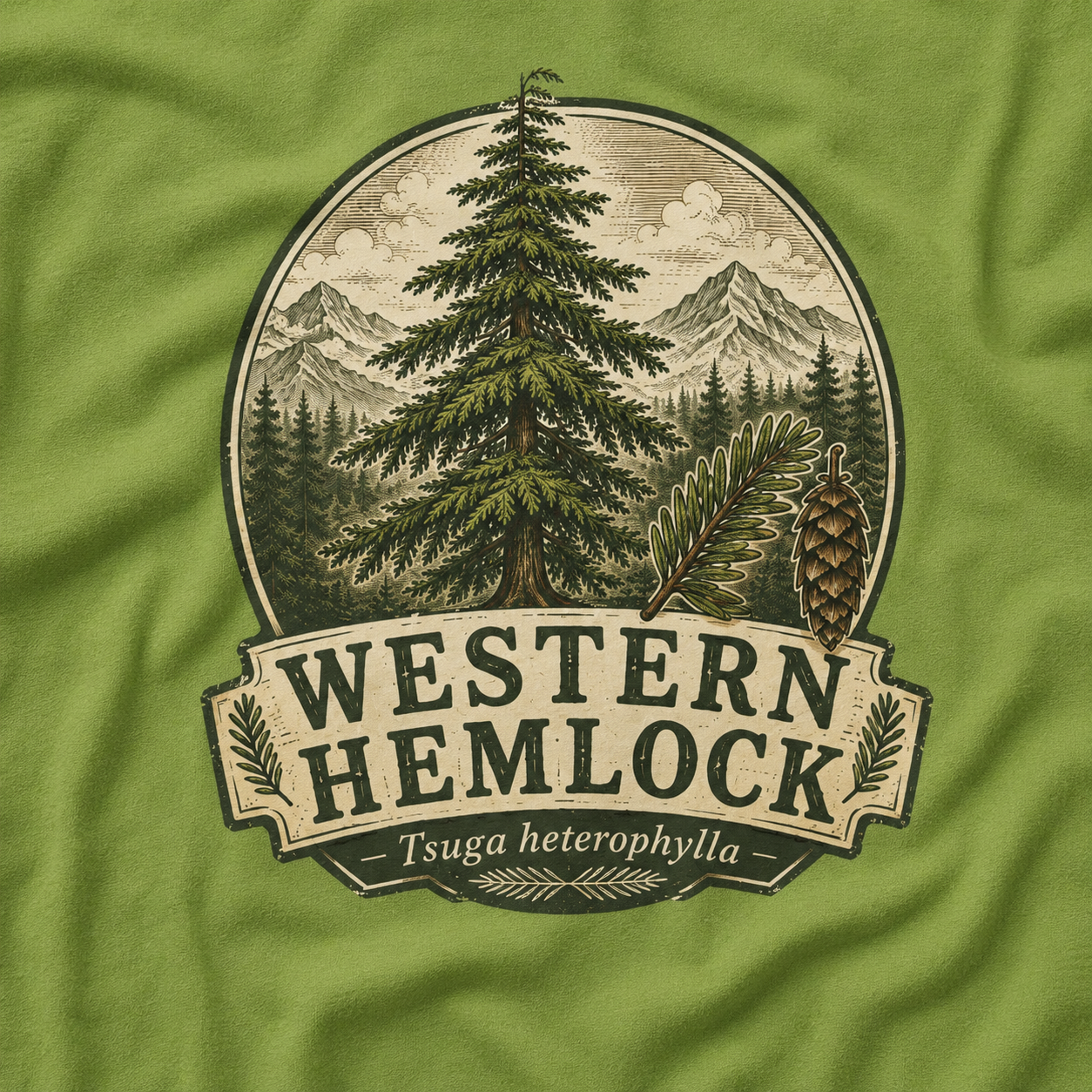 Western Hemlock, Tsuga heterophylla T‑Shirt