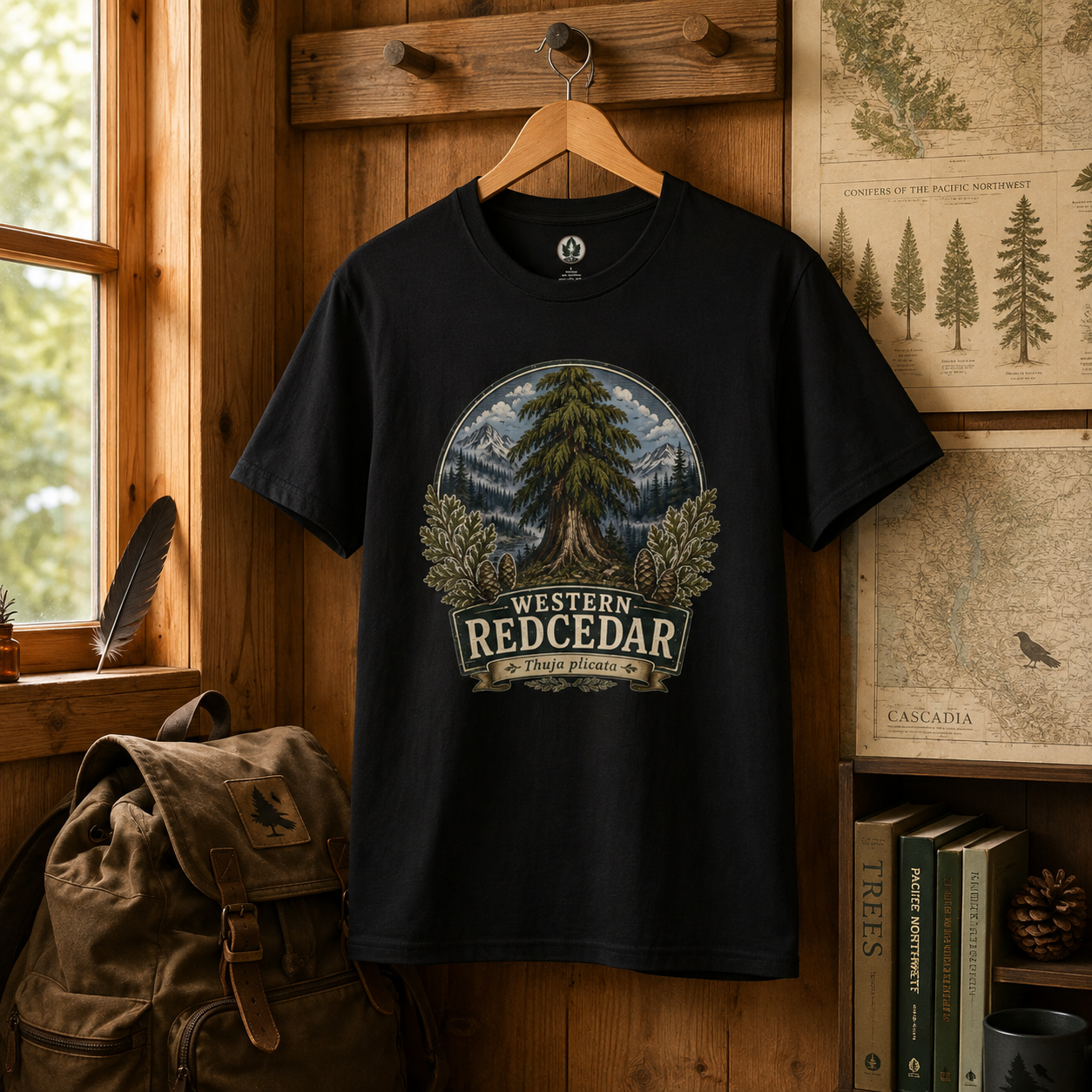 Western Redcedar, Thuja plicata Pacific Northwest Heritage T‑Shirt
