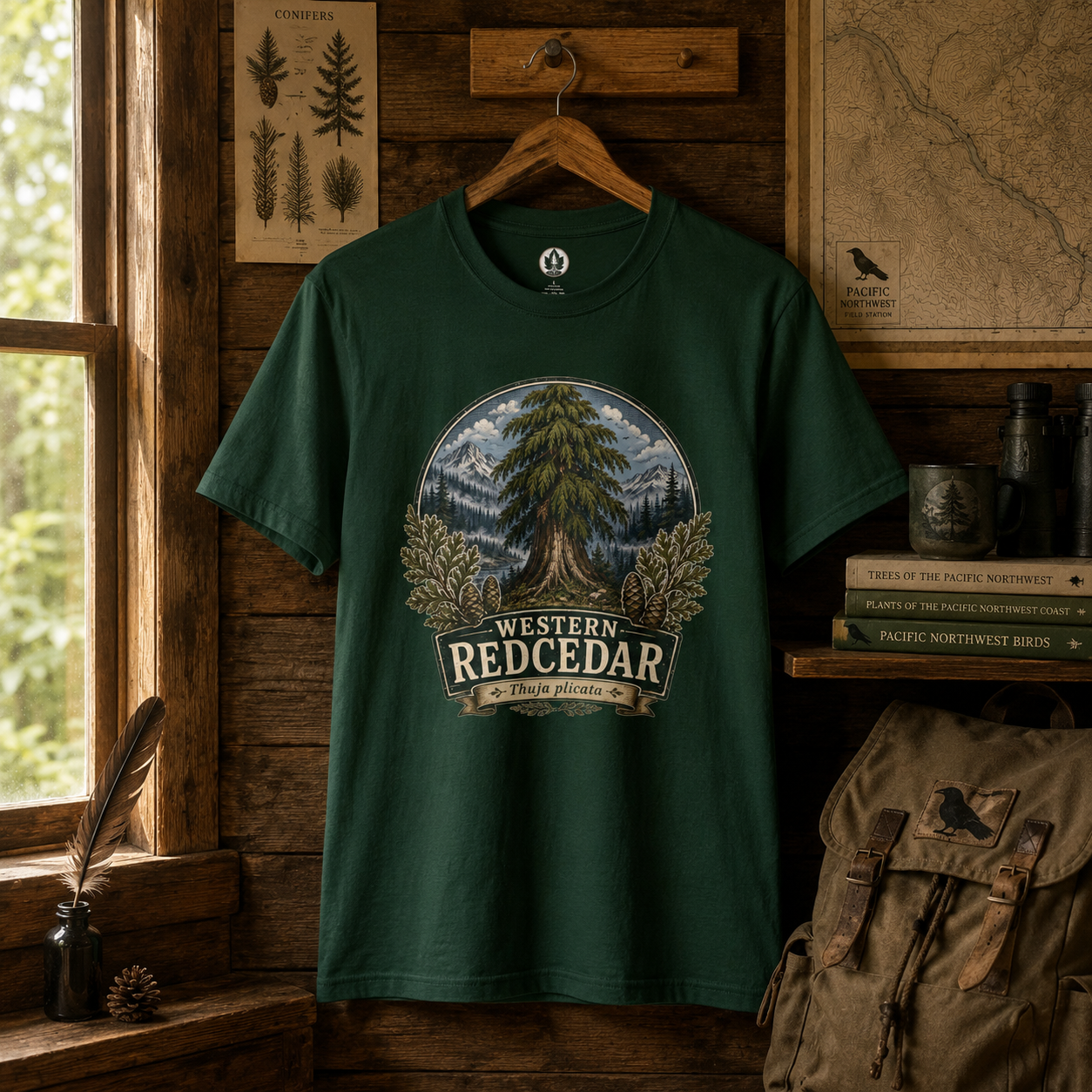 Western Redcedar, Thuja plicata Pacific Northwest Heritage T‑Shirt