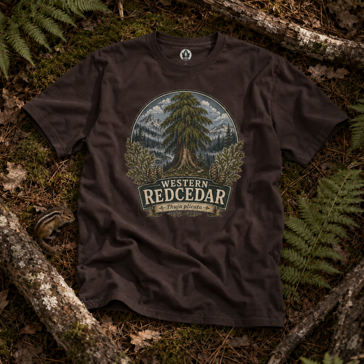 Western Redcedar, Thuja plicata Pacific Northwest Heritage T‑Shirt