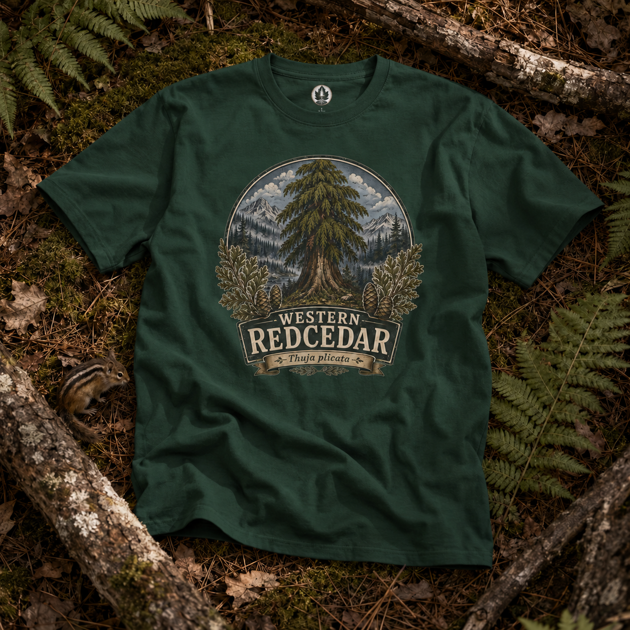 Western Redcedar, Thuja plicata Pacific Northwest Heritage T‑Shirt