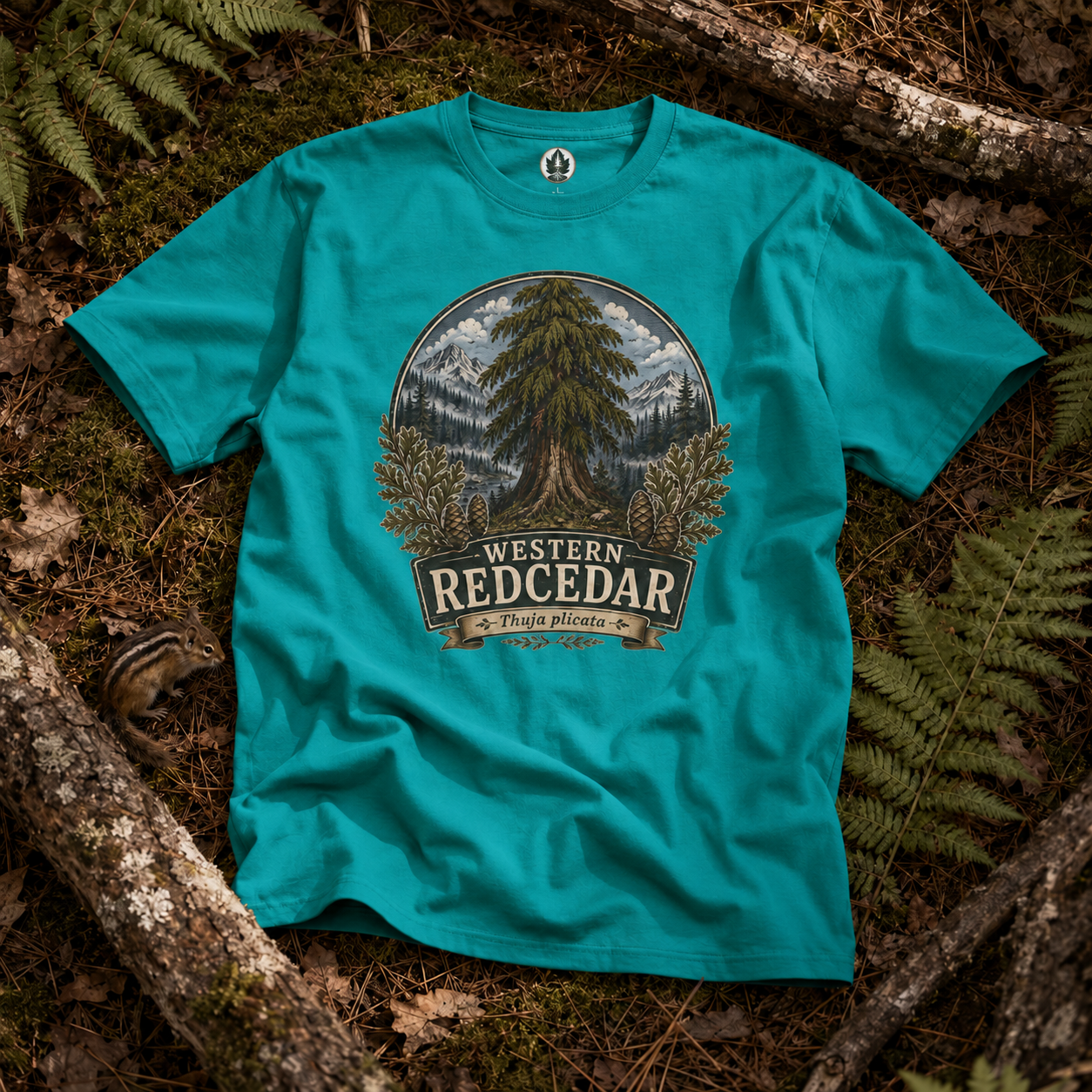 Western Redcedar, Thuja plicata Pacific Northwest Heritage T‑Shirt