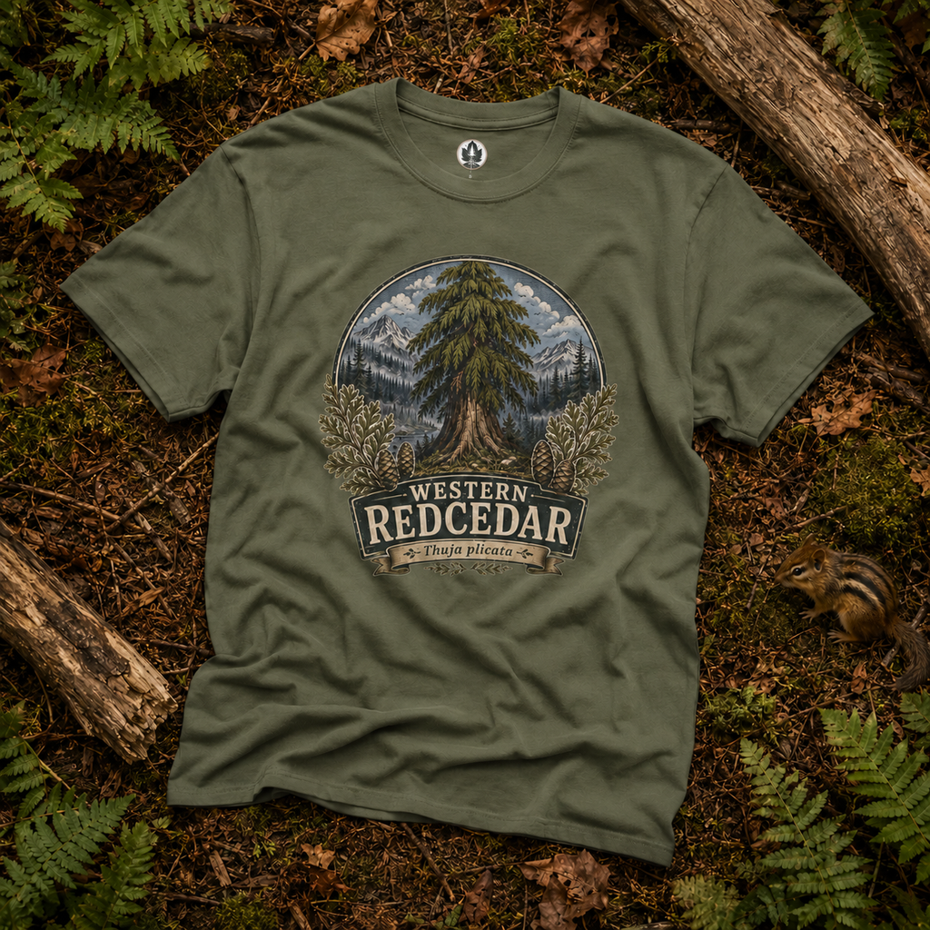 Western Redcedar, Thuja plicata Pacific Northwest Heritage T‑Shirt