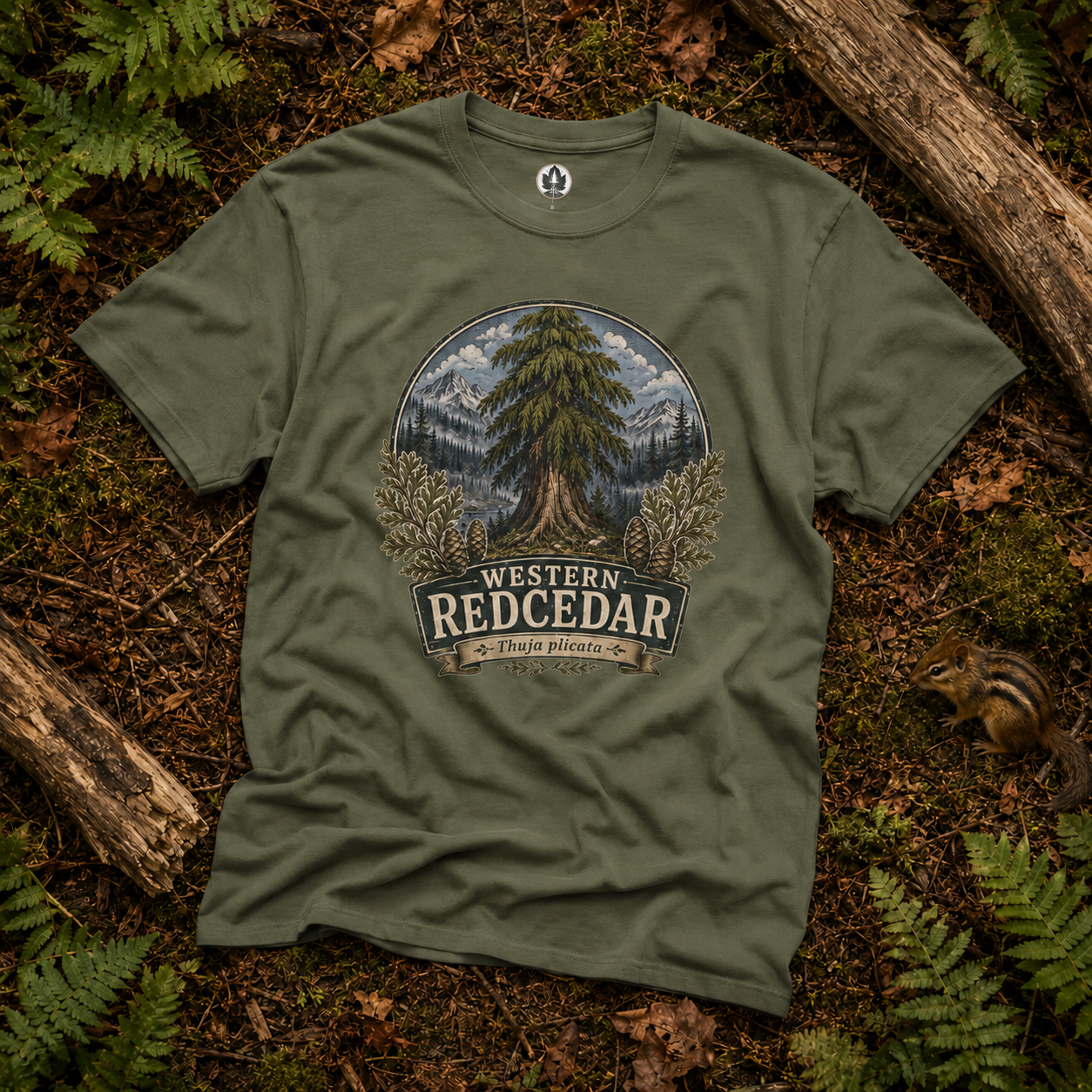 Western Redcedar, Thuja plicata Pacific Northwest Heritage T‑Shirt