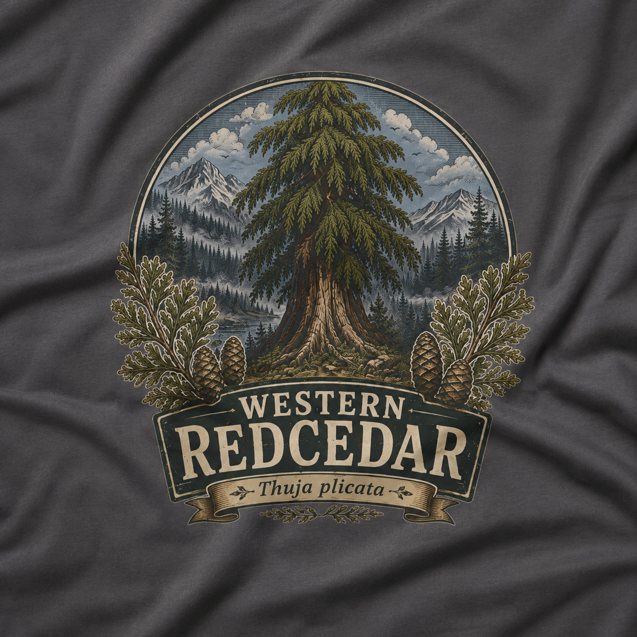Western Redcedar, Thuja plicata Pacific Northwest Heritage T‑Shirt