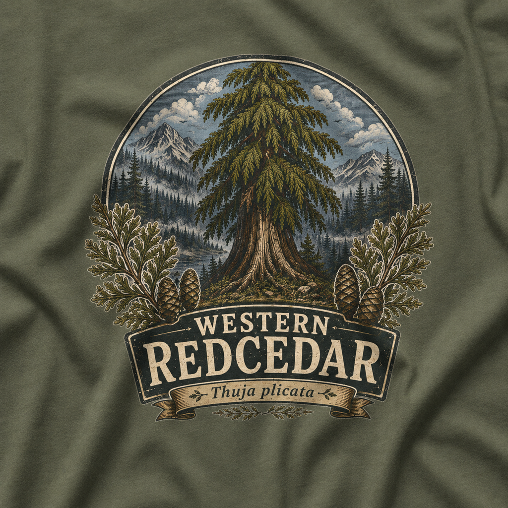 Western Redcedar, Thuja plicata Pacific Northwest Heritage T‑Shirt
