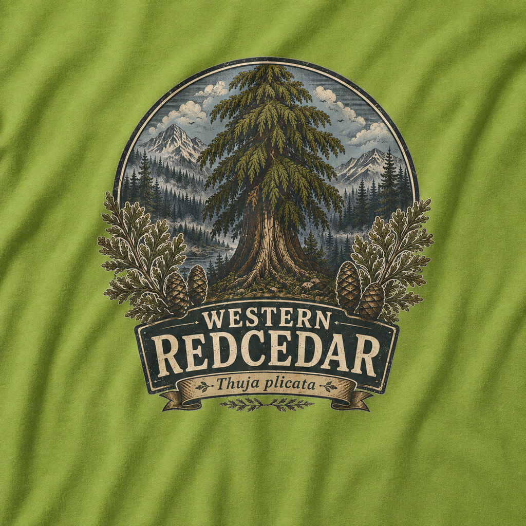 Western Redcedar, Thuja plicata Pacific Northwest Heritage T‑Shirt