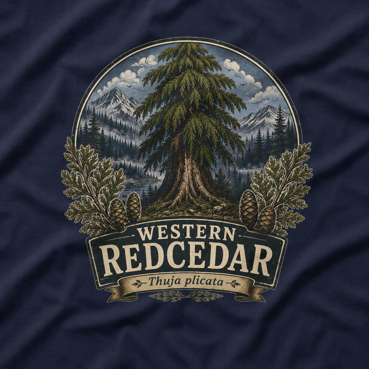 Western Redcedar, Thuja plicata Pacific Northwest Heritage T‑Shirt