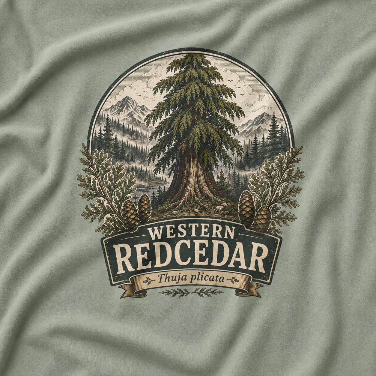 Western Redcedar, Thuja plicata Pacific Northwest Heritage T‑Shirt
