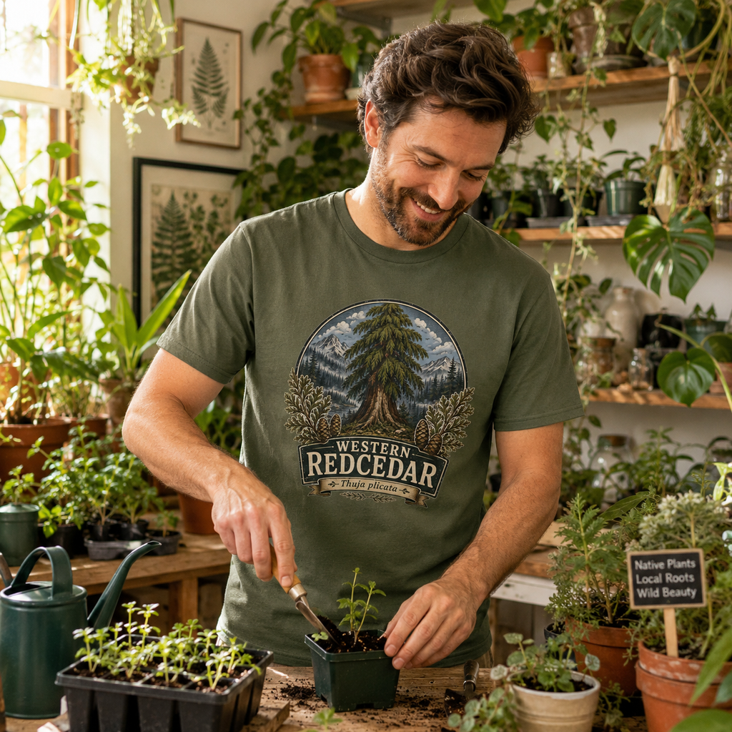 Western Redcedar, Thuja plicata Pacific Northwest Heritage T‑Shirt