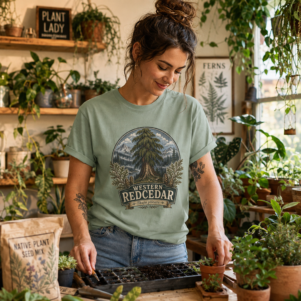 Western Redcedar, Thuja plicata Pacific Northwest Heritage T‑Shirt