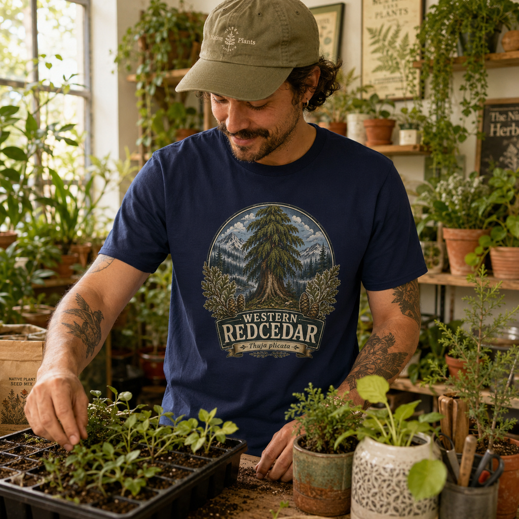 Western Redcedar, Thuja plicata Pacific Northwest Heritage T‑Shirt