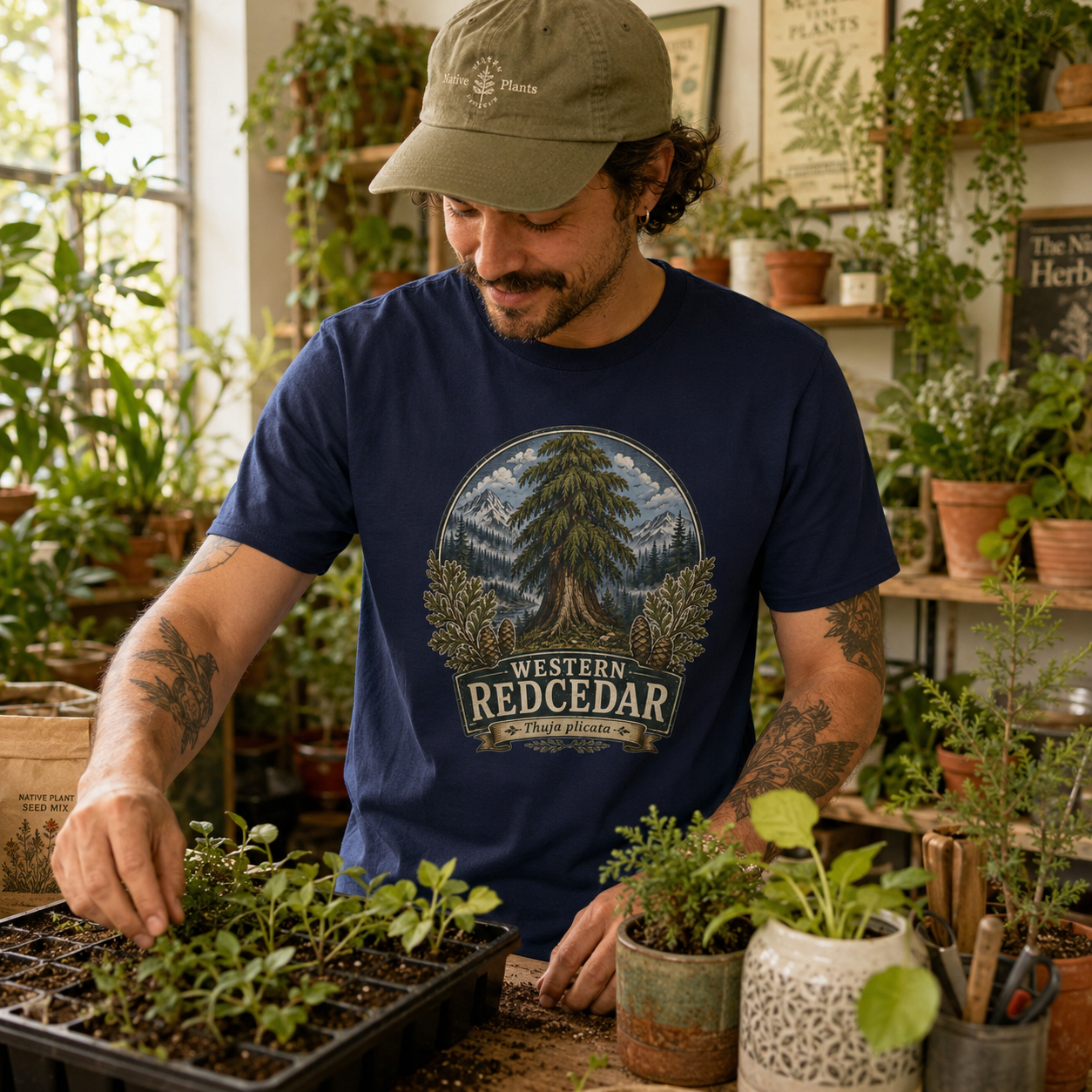 Western Redcedar, Thuja plicata Pacific Northwest Heritage T‑Shirt