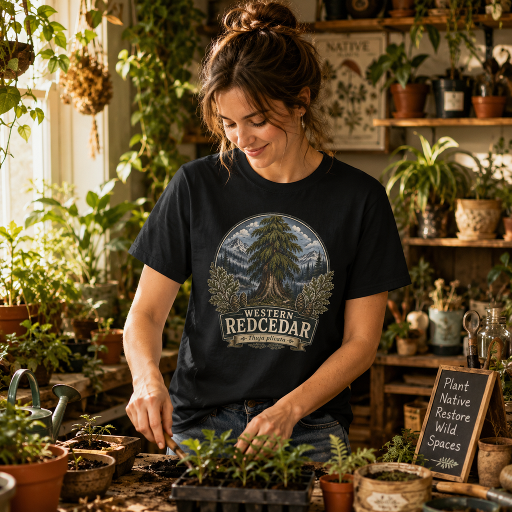 Western Redcedar, Thuja plicata Pacific Northwest Heritage T‑Shirt