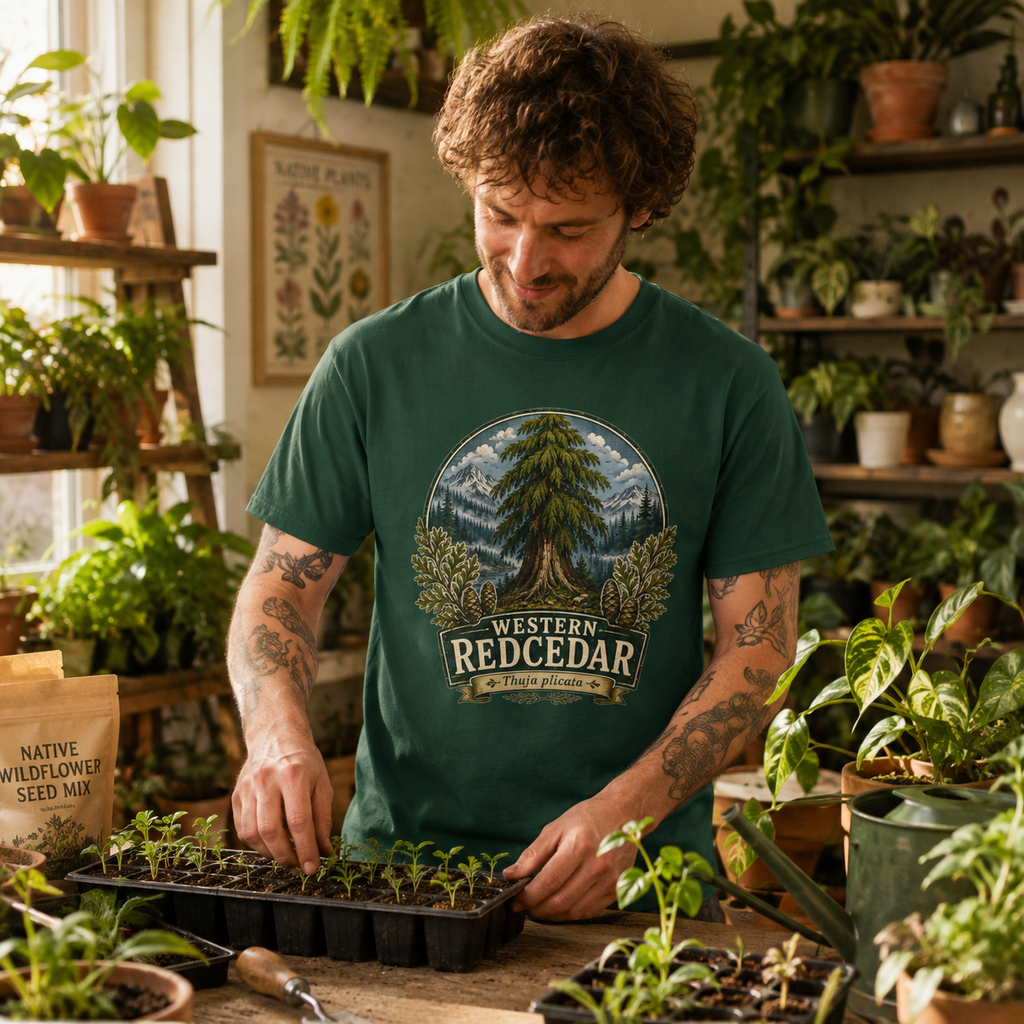Western Redcedar, Thuja plicata Pacific Northwest Heritage T‑Shirt