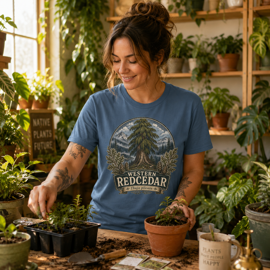Western Redcedar, Thuja plicata Pacific Northwest Heritage T‑Shirt