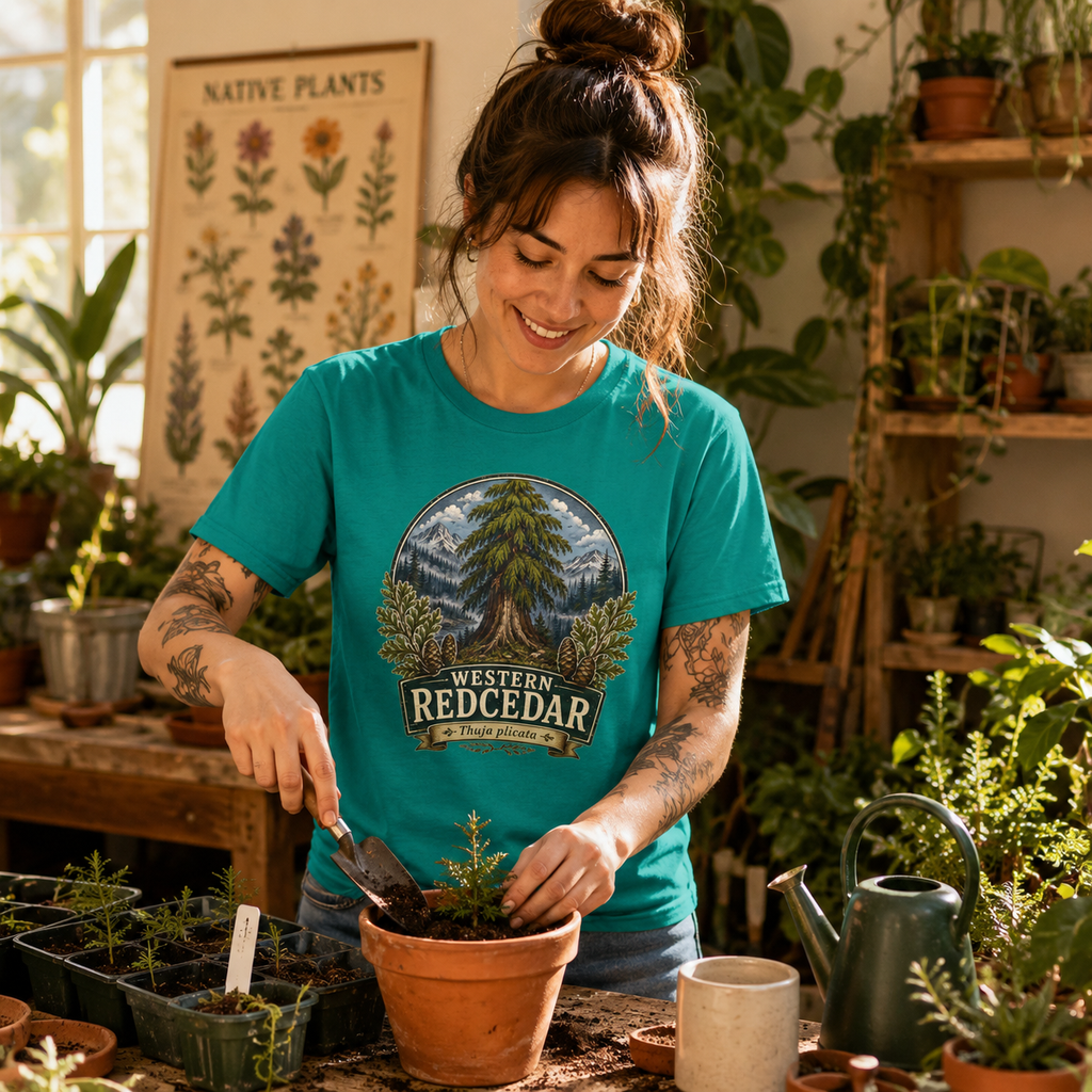 Western Redcedar, Thuja plicata Pacific Northwest Heritage T‑Shirt