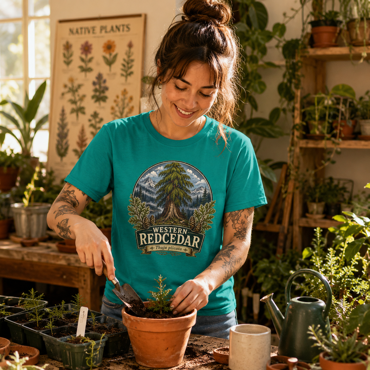 Western Redcedar, Thuja plicata Pacific Northwest Heritage T‑Shirt