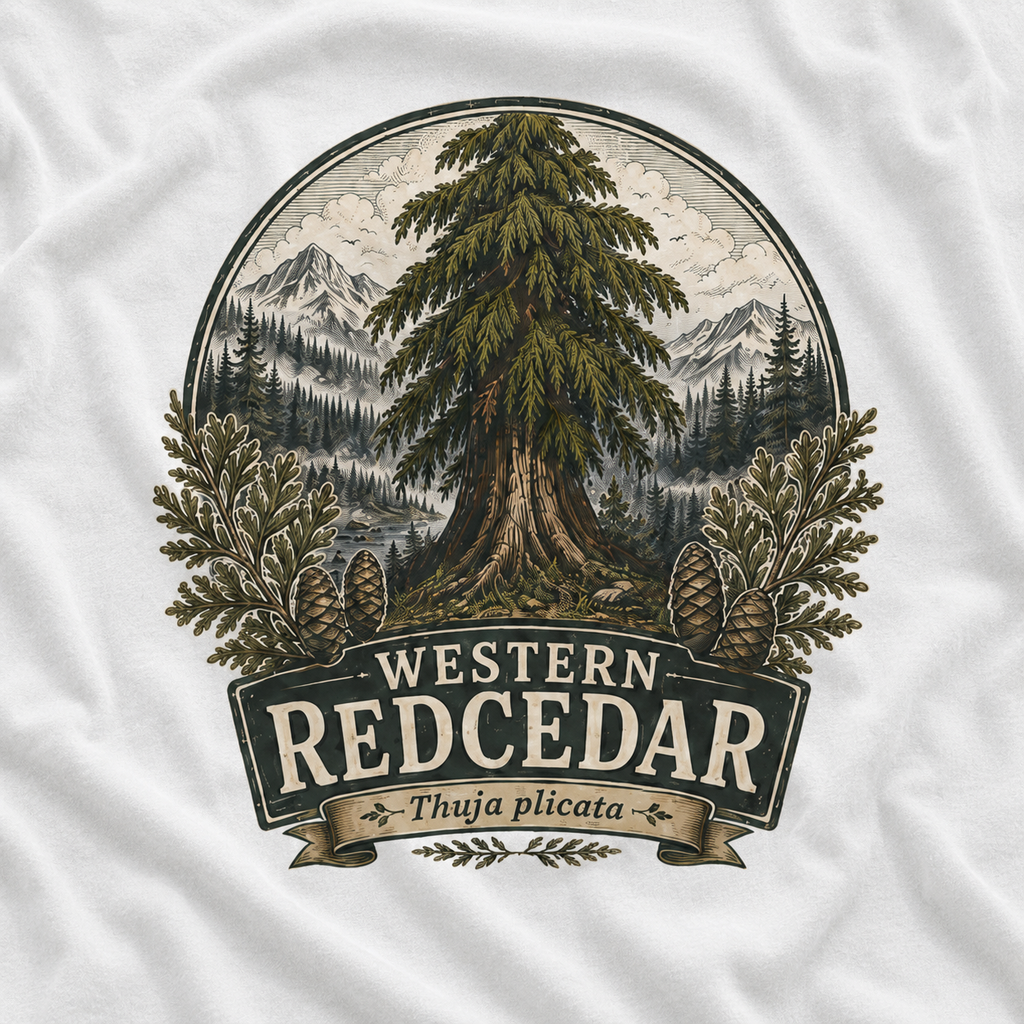 Western Redcedar, Thuja plicata Pacific Northwest Heritage T‑Shirt