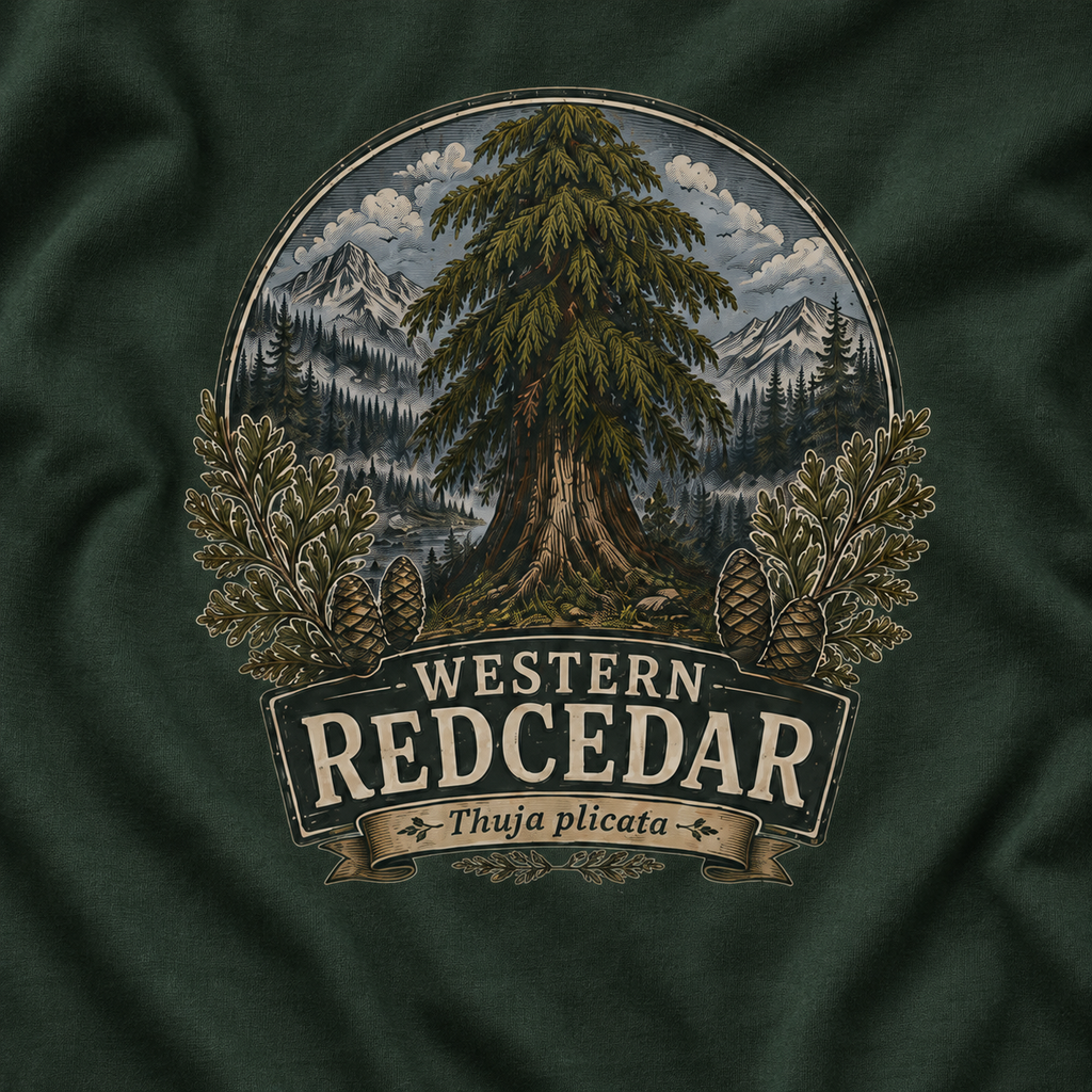 Western Redcedar, Thuja plicata Pacific Northwest Heritage T‑Shirt