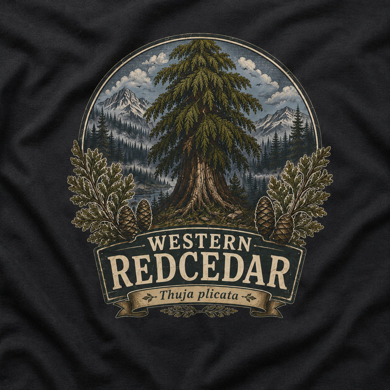 Western Redcedar, Thuja plicata Pacific Northwest Heritage T‑Shirt