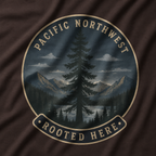 Pacific Northwest Tree T‑Shirt — “Rooted Here” Tee