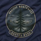 Pacific Northwest Tree T‑Shirt — “Rooted Here” Tee