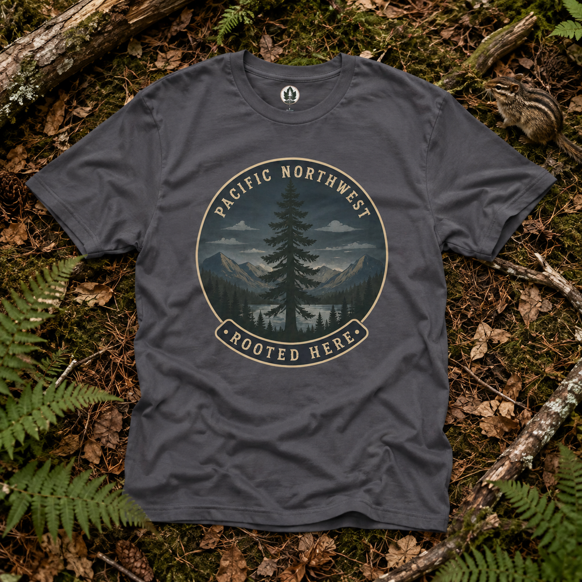 Pacific Northwest Tree T‑Shirt — “Rooted Here” Tee