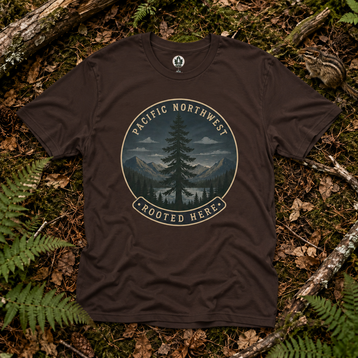 Pacific Northwest Tree T‑Shirt — “Rooted Here” Tee