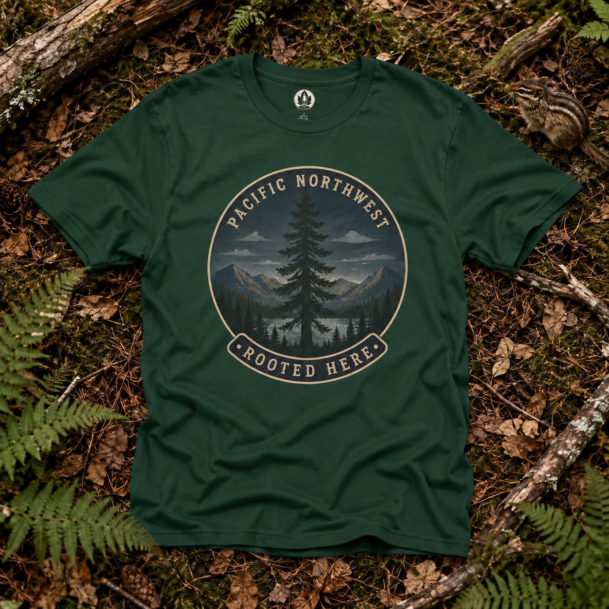 Pacific Northwest Tree T‑Shirt — “Rooted Here” Tee