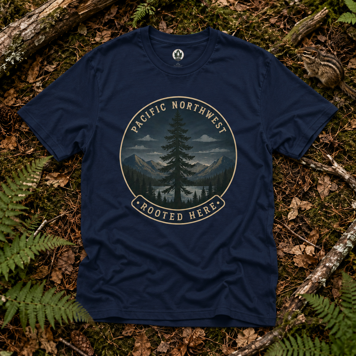 Pacific Northwest Tree T‑Shirt — “Rooted Here” Tee